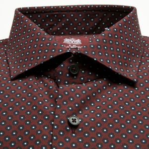Camicia Evolution burgundy with polka dots