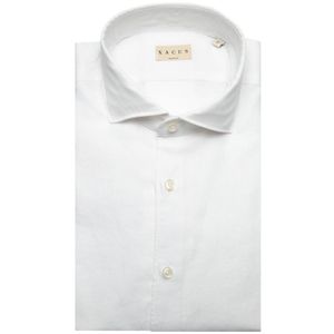 White tailor fit shirt in cotton and linen