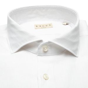 White tailor fit shirt in cotton and linen