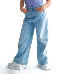 Jeans flare in denim da bambina