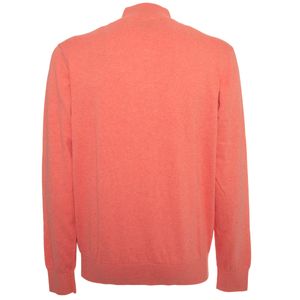 Maglione rosa in cotone con mezza zip