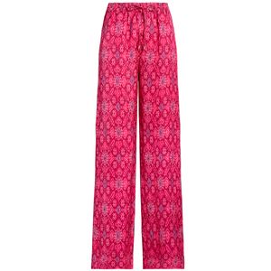 Pantaloni a gamba larga in viscosa e lino