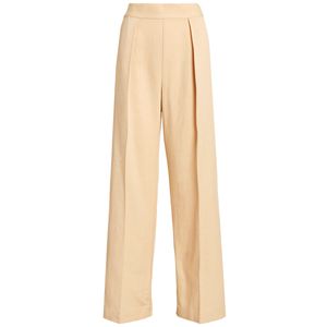 Pantalone ampio in ottoman con pieghe