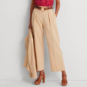 Pantalone ampio in ottoman con pieghe