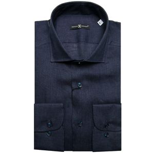 Navy blue Rode shirt in pure linen