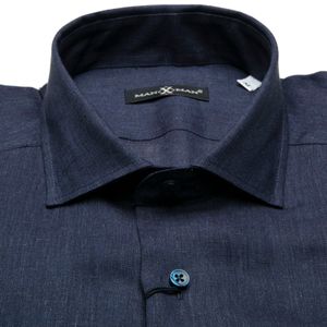Navy blue Rode shirt in pure linen