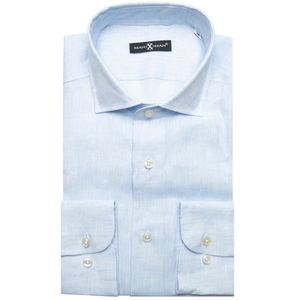 Light blue melange Rode shirt in pure linen