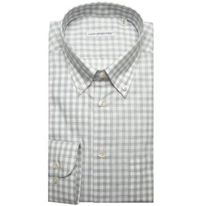 Button-down checked shirt