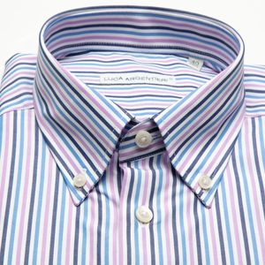 Color striped button-down shirt