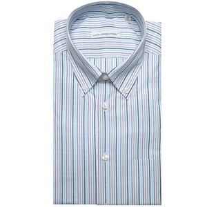 Button-down colored striped shirt