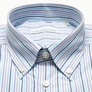 Button-down colored striped shirt