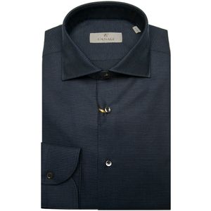 Camicia slim fit blu navy in cotone armaturato
