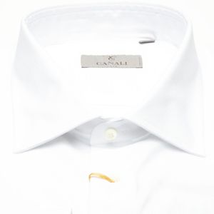 Camicia slim fit bianca in cotone piquet