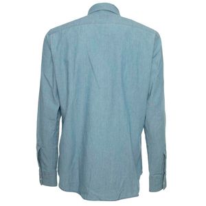Light blue shirt in cotton denim with pocket