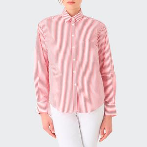 Maxi camicia in popeline a righe