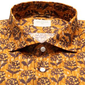 Camicia gialla stampata in cotone