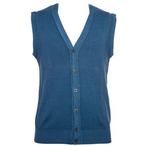 Vest in pure virgin wool with buttons