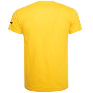 T-Shirt gialla con maxi logo ricamato