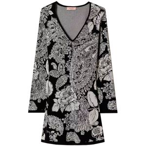 Abito corto in maglia jacquard