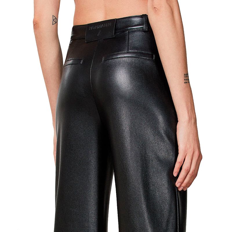 Generico Pantaloni Da Donna A Vita Alta In Ecopelle Pantaloni - Foto 6