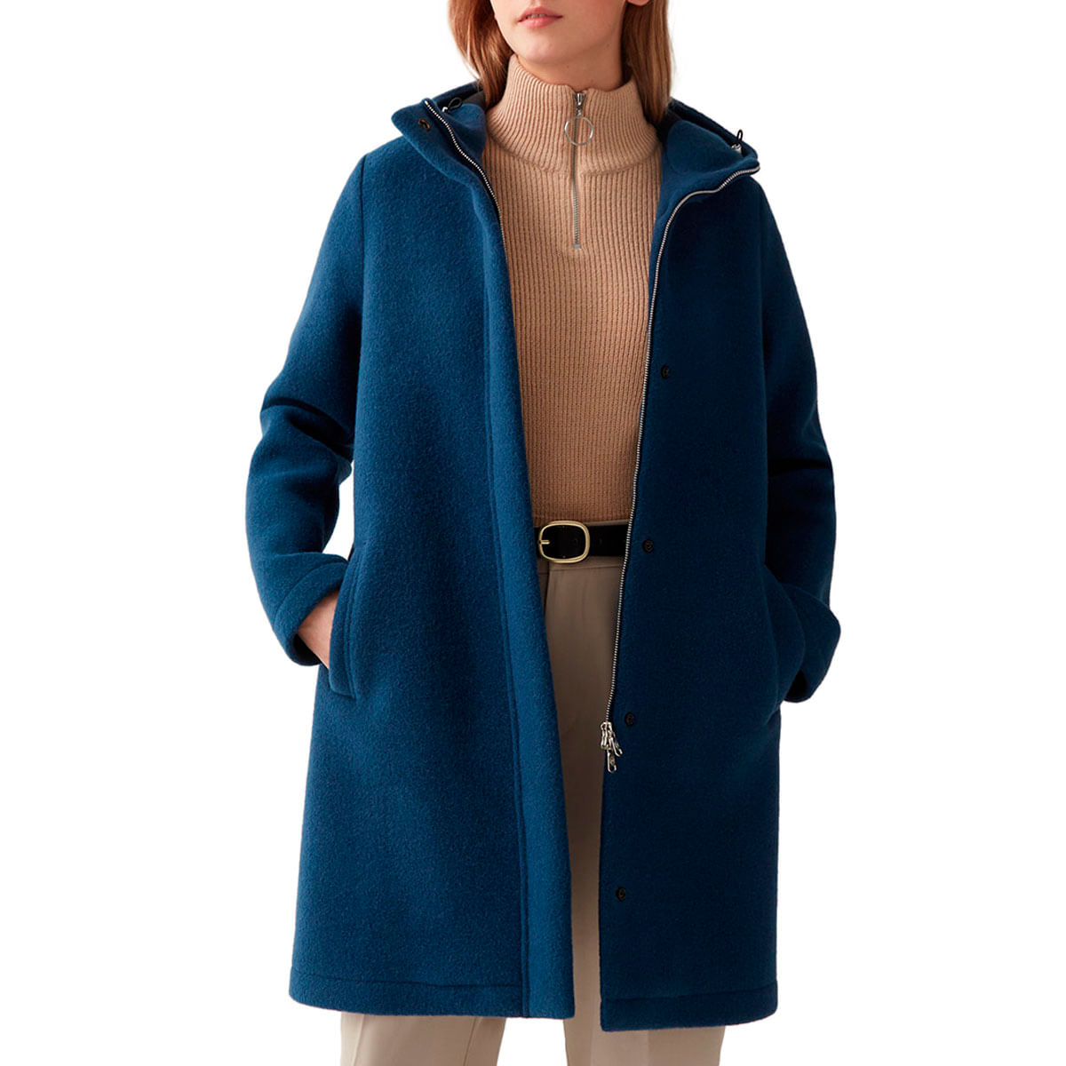 Cappotto con collo alto in panno di lana - Colmar