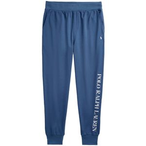 Pantaloni da notte blu in jersey con logo