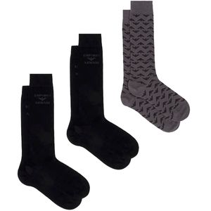 Set di 3 paia di calzini in misto cotone con logo all over