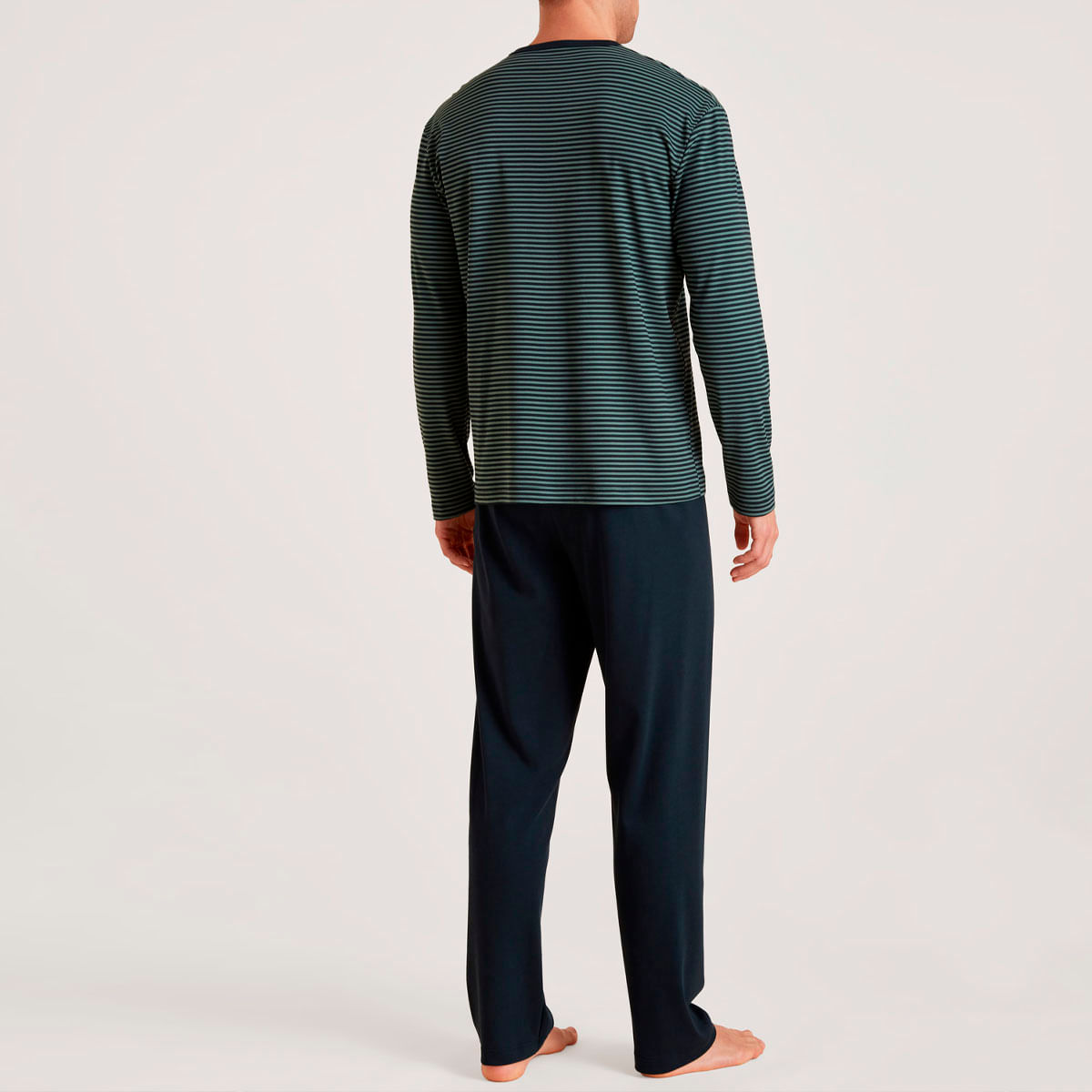 Pigiama Intero Uomo Calida Relax Streamline - Cotone Puro Taglia L Blu Scuro - Foto 9