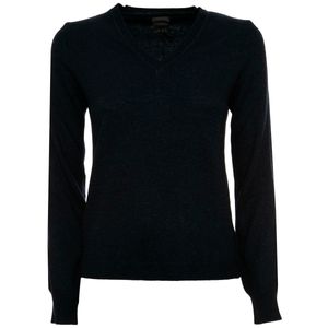 Maglione a V in lana merino e cashmere
