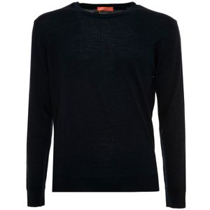 Solid color sweater in extrafine merino wool