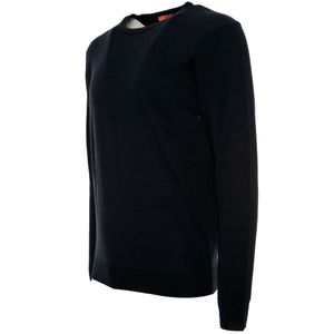 Solid color sweater in extrafine merino wool