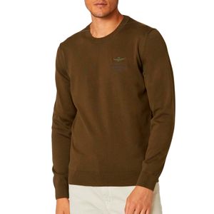Cotton crewneck sweater with logo
