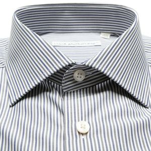 Camicia in cotone a righe bianche blu e verdi