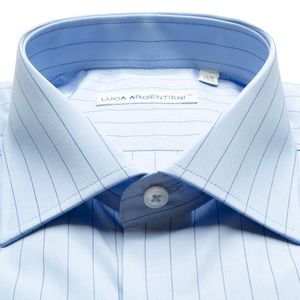 Light blue shirt with thin stripes