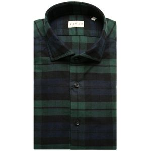 Tailor fit checked flannel shirt