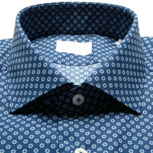 Blue shirt with geometric print