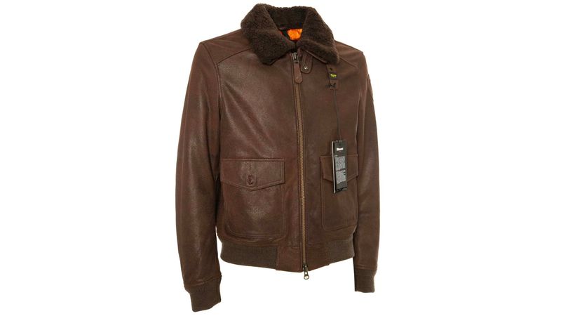 Giacca in pelle stile biker, Blauer, modello SBLDL02517, colore marrone