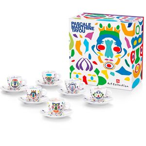 Set of 6 Illy Art Collection Pascale Marthine Tayou espresso cups