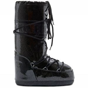 Moon Boot Icon Glitter nero