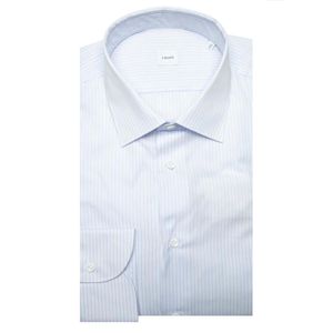 Camicia azzurra a righe in cotone