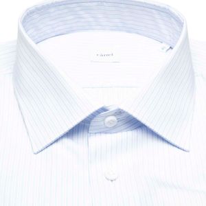 Camicia azzurra a righe in cotone