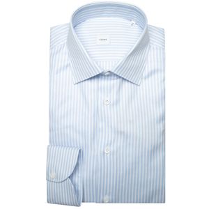 Camicia bianca e azzurra a righe