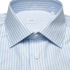 Camicia bianca e azzurra a righe