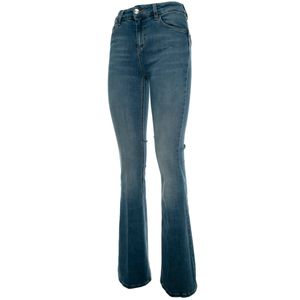 Jeans skinny blu con fascia elastica in vita