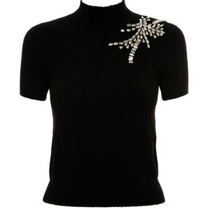 T-Shirt in maglia con strass gioiello