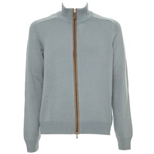 Wool knit cardigan with zip