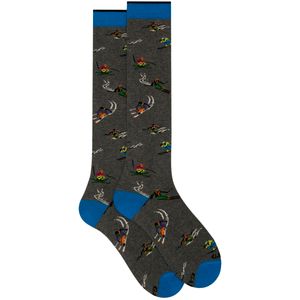 Calza in cotone stampa sciatori