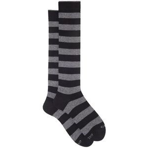 Long striped cotton blend socks