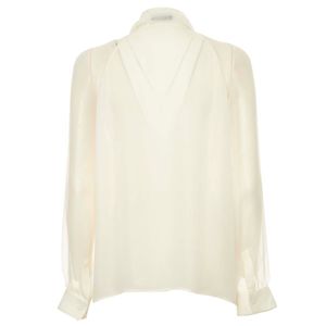 Semi-sheer shirt with sash