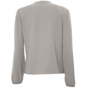 Techno cady blouse with shiny satin lapels